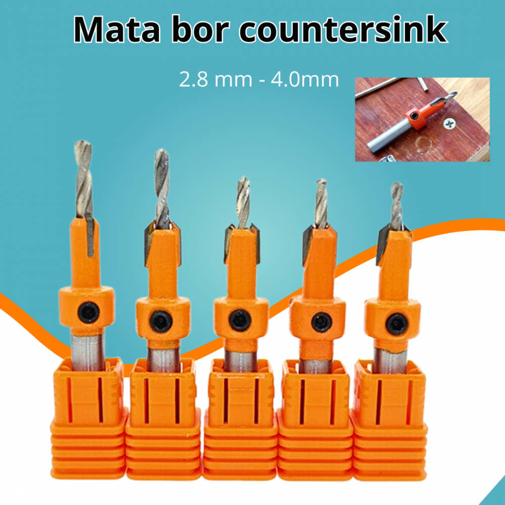 Mata Bor Countersink Kayu 8mm pembuat drat baut kayu sekrup kayu